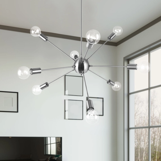 Modern Contemporary 9 Lights large Sputnik Chandelier for Living Room Bedroom