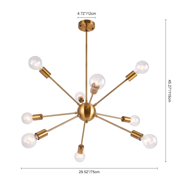 Modern Contemporary 9 Lights large Sputnik Chandelier for Living Room Bedroom