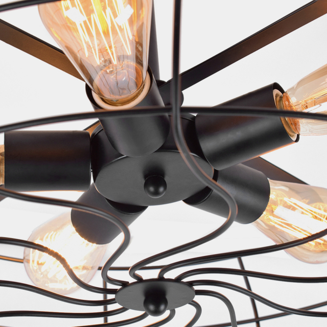 Modern Farmhouse 5 Lights Geometric Semi Flush Mount Ceiling Light for Hallway Dining Room