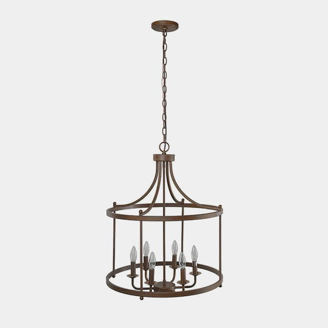Farmhouse/ Transitional 6 Lights Drum Pendant Lighting for Entryway/Kitchen/Living Room