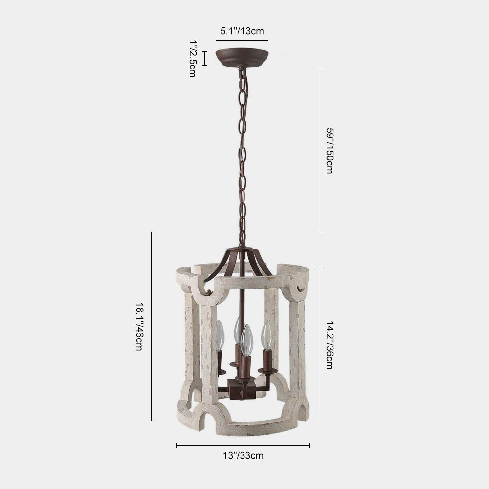 Modern French Country 4 Lights Drum Pendant Chandelier for Dining Room Kitchen