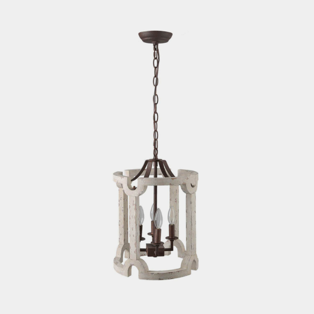 Modern French Country 4 Lights Drum Pendant Chandelier for Dining Room Kitchen