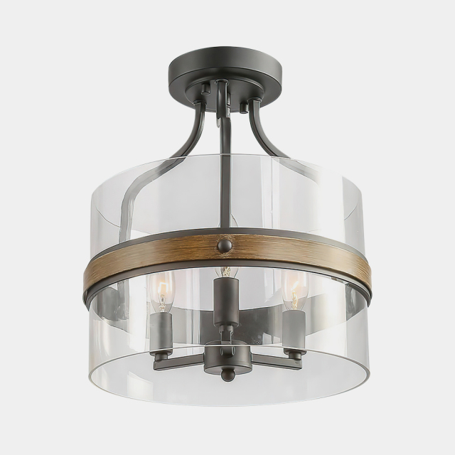 Modern Contemporary 3 Lights Semi Flush Mount Ceiling Light for Entryway/Dining Room/Living Room