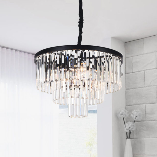Modern Contemporary 9/6 Lights Crystal  Semi Flush Mount Chandelier for Living Room