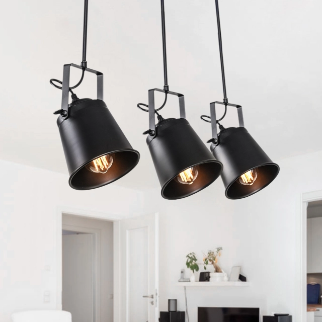 Modern Industrial 3 Lights Track Lighting Pendants for Kitchen Island/Dining Table