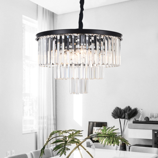 Modern Contemporary 9/6 Lights Crystal  Semi Flush Mount Chandelier for Living Room