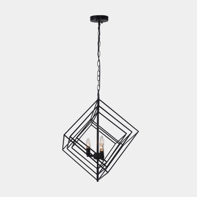 Modern Contemporary 3 Lights Candle Style Geometric Chandelier for Dining Room Kitchen Island