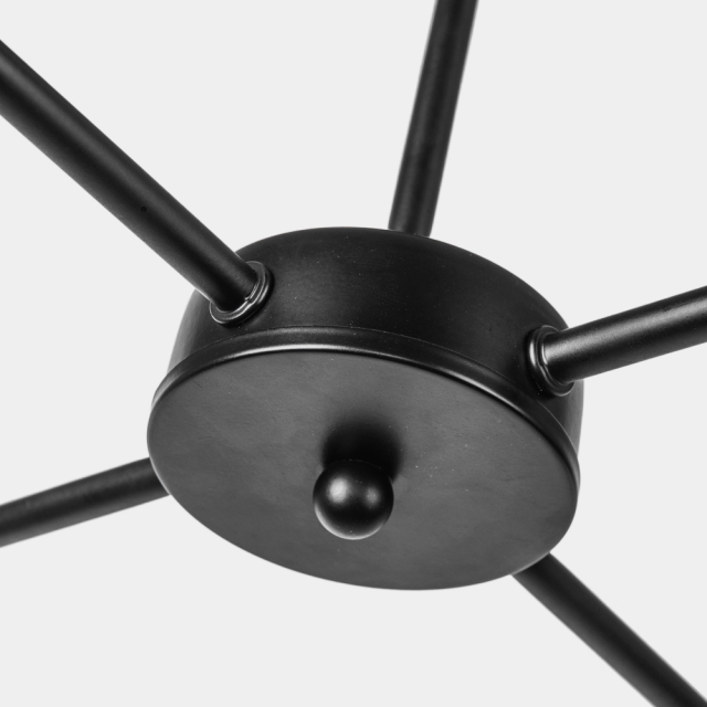 Modern Sputnik 8 Lights Semi Flush Ceiling Lights with Black Finish for Living Room Dining Room