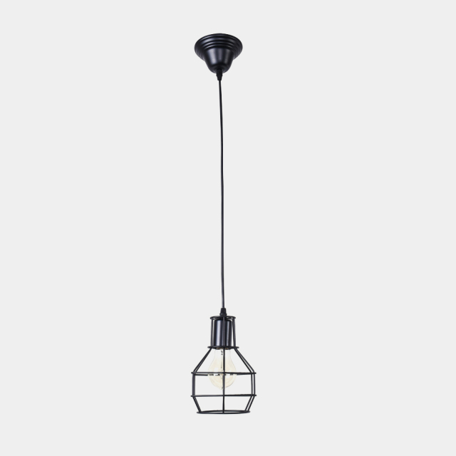 Modern Industrial Single Light Geometric Pendant Light for Dining Room Kitchen Island