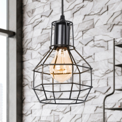 Modern Industrial Single Light Geometric Pendant Light for Dining Room Kitchen Island