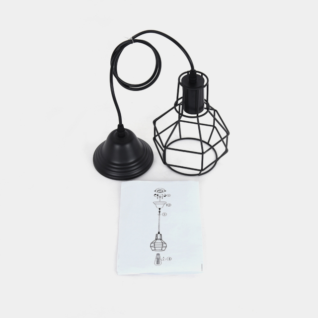 Modern Industrial Single Light Geometric Pendant Light for Dining Room Kitchen Island