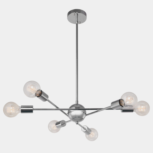 Modern Mid-Century 8/6 Lights Chrome/Bronze Sputnik Chandelier for Living Room Dining Room