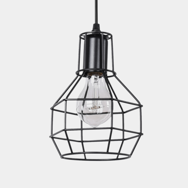 Modern Industrial Single Light Geometric Pendant Light for Dining Room Kitchen Island