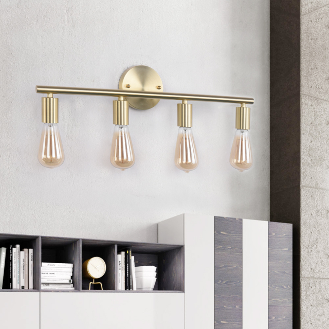 Modern Contemporary 4 Lights Brass Wall Sconce for Bedroom Living Room