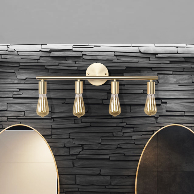 Modern Contemporary 4 Lights Brass Wall Sconce for Bedroom Living Room