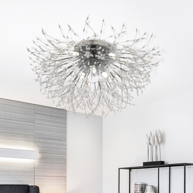 Modern Contemporary 8/6 Lights Sputnik Large Crystal Chandelier for Bedroom Living Room