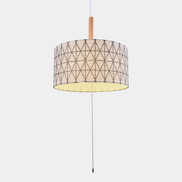 Modern Mid-Century Geometric Pattern 3 Lights Drum Shade Chandelier for Living Room Dining Room