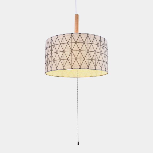 Modern Mid-Century Geometric Pattern 3 Lights Drum Shade Chandelier for Living Room Dining Room