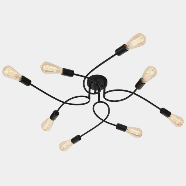 Modern Mid-Century Semi flush Mount Chandelier with 8 Lights for Bedroom/ Living Room /Hallway