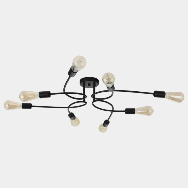 Modern Mid-Century Semi flush Mount Chandelier with 8 Lights for Bedroom/ Living Room /Hallway