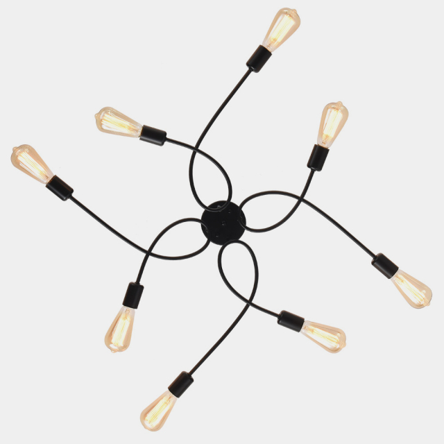 Modern Mid-Century Semi flush Mount Chandelier with 8 Lights for Bedroom/ Living Room /Hallway