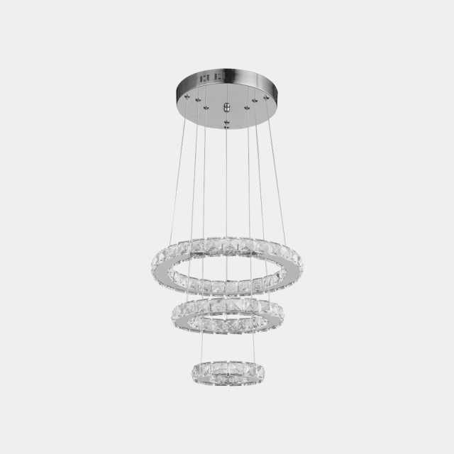 Modern Contemporary 3 Tier Circle Led Chandelier with Crystal for Living Room Dining Room Bedroom