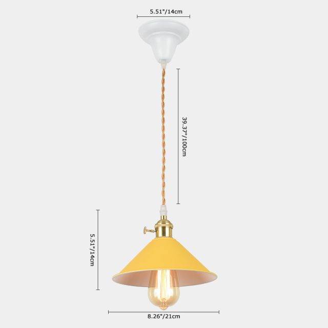 Modern Industrial Cone Single Pendant Light for Kitchen/Dining Room/Living Room