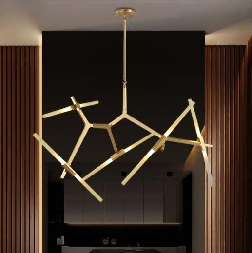 Globe shade for 10 Light Brass Branch Asymmetric Modern Chandelier