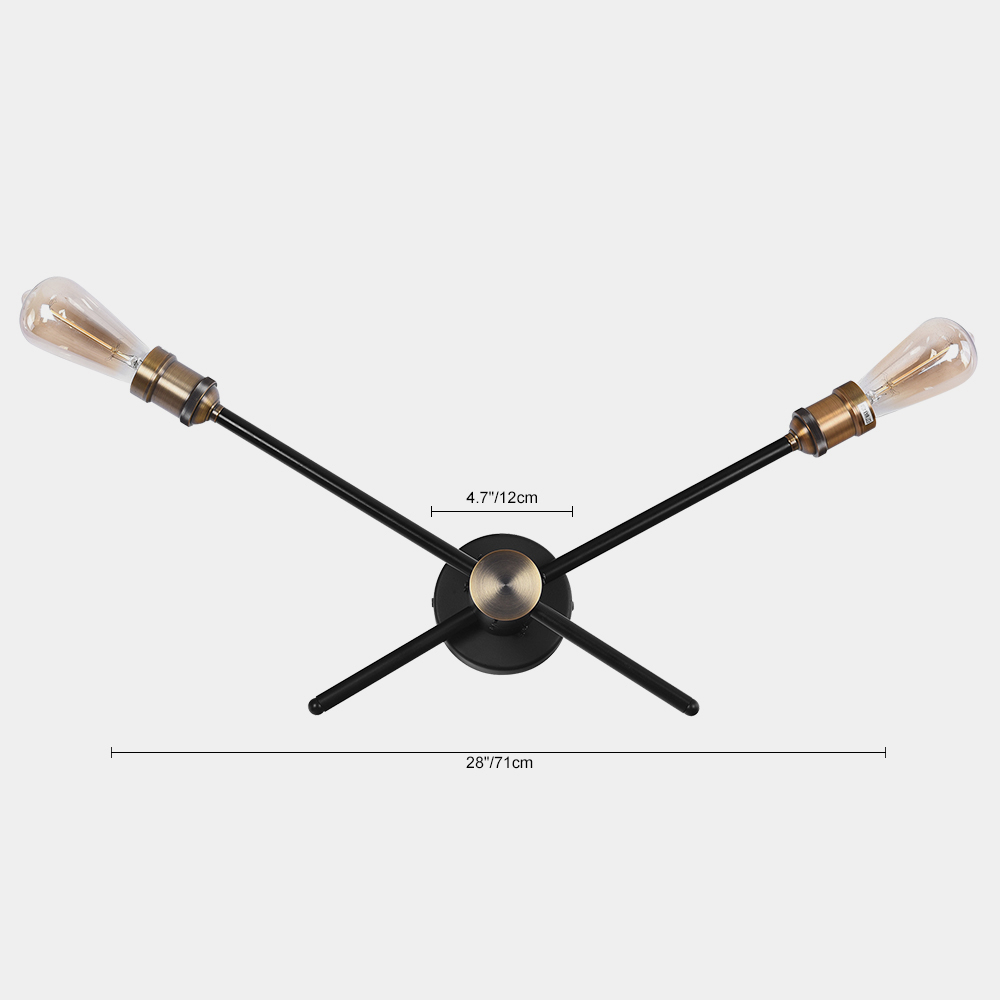Modern 3/2 Lights Sputnik Black Wall Sconce for Living Room/Dining Room/Bedroom