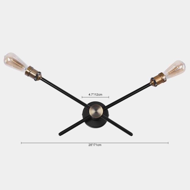 Modern 3/2 Lights Sputnik Black Wall Sconce for Living Room/Dining Room/Bedroom