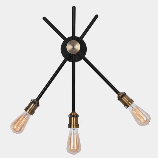 Modern 3/2 Lights Sputnik Black Wall Sconce for Living Room/Dining Room/Bedroom