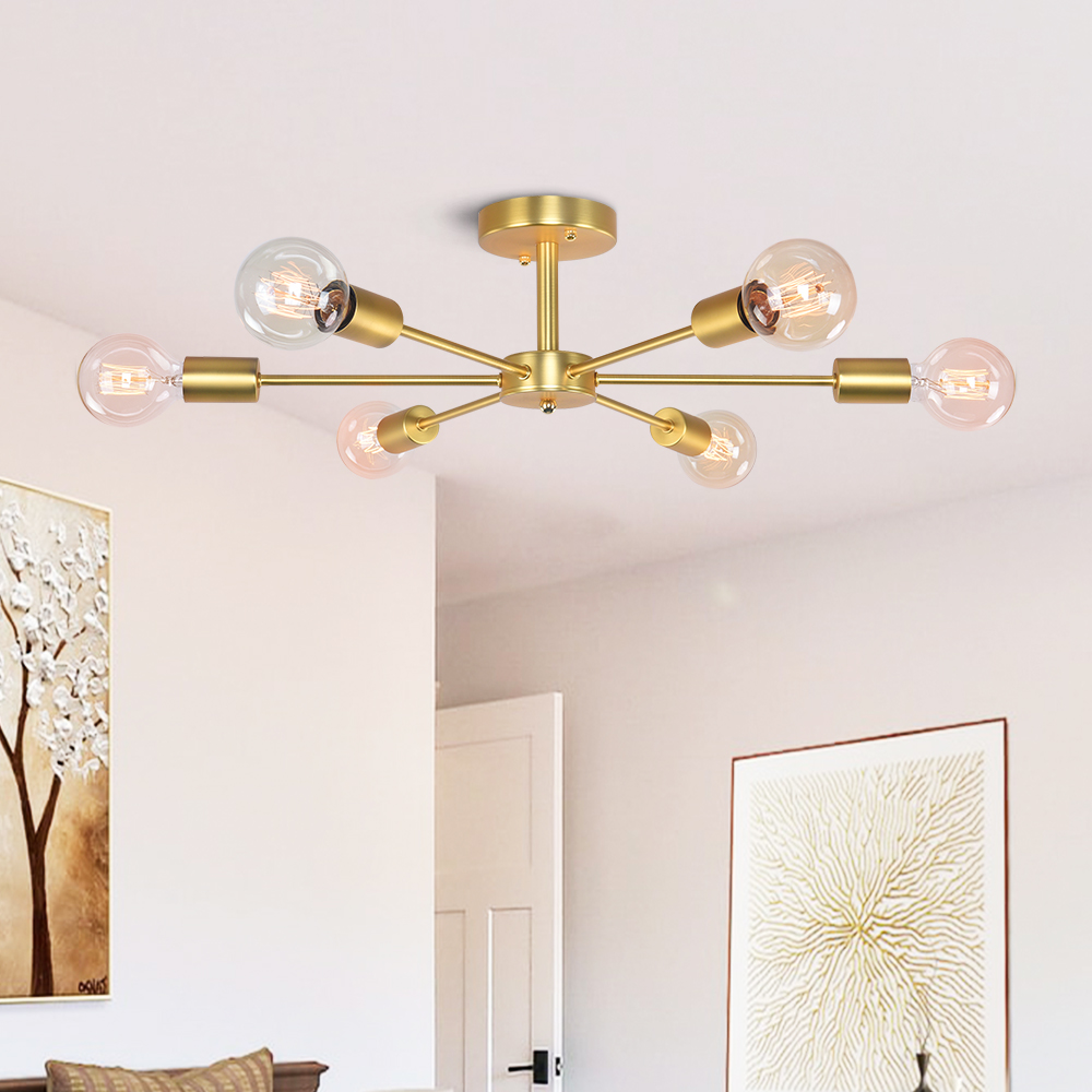 Modern Decorative Statement 6-Light Sputnik Chandelier