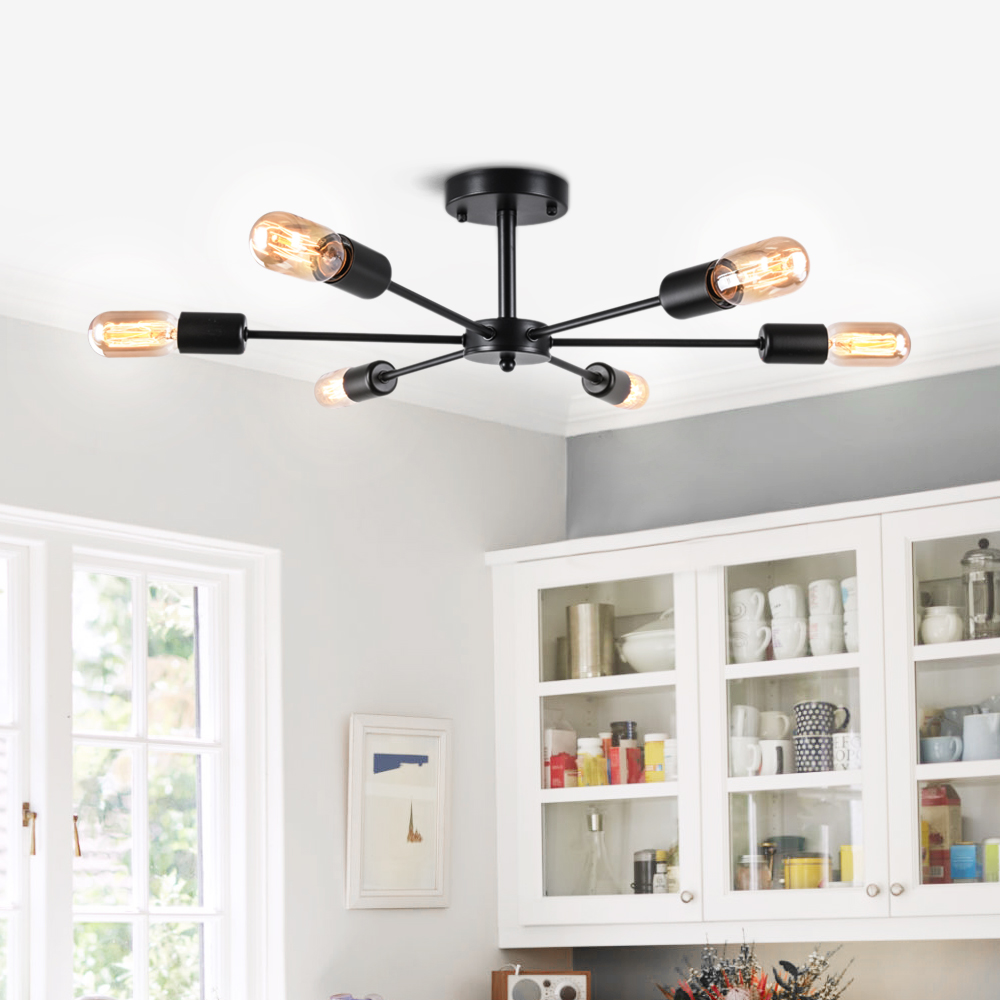Modern Decorative Statement 6-Light Sputnik Chandelier