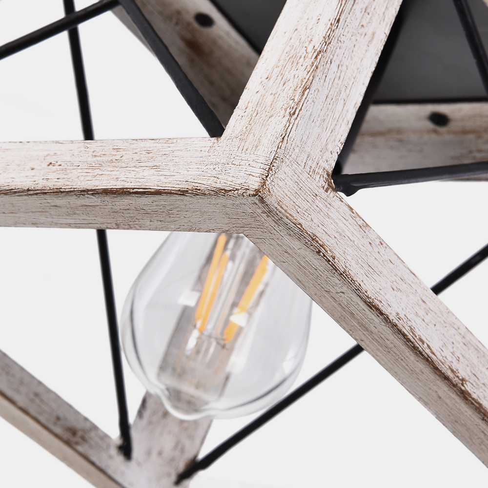Modern Farmhouse Single light Lantern Geometric Chandelier for Entryway Dining Room Living Room