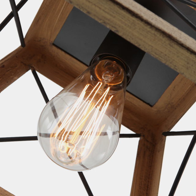 Modern Farmhouse Single light Lantern Geometric Chandelier for Entryway Dining Room Living Room