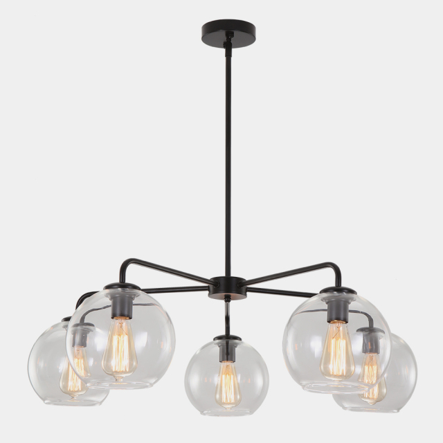 Modern Mid-Century 5-Lights Sputnik Glass Bubble Chandelier for Dining Room/Living Room/Bedroom/Restaurant