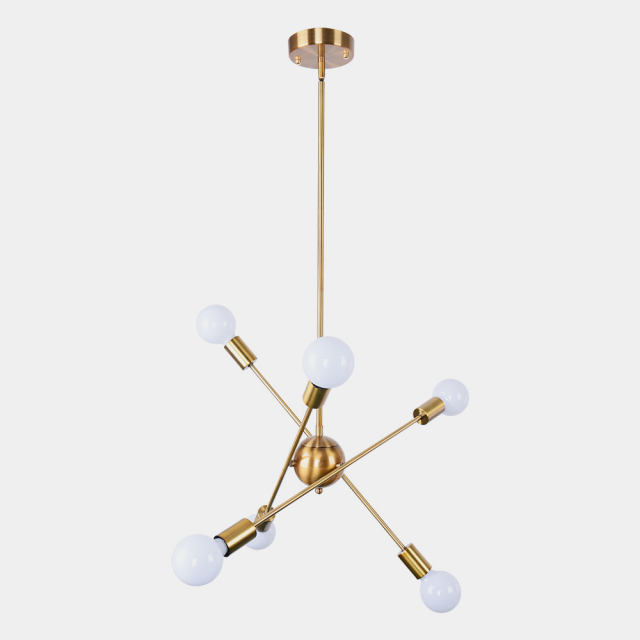 Modern Mid-Century 8 Lights Chrome/Bronze Sputnik Chandelier for Living Room Dining Room