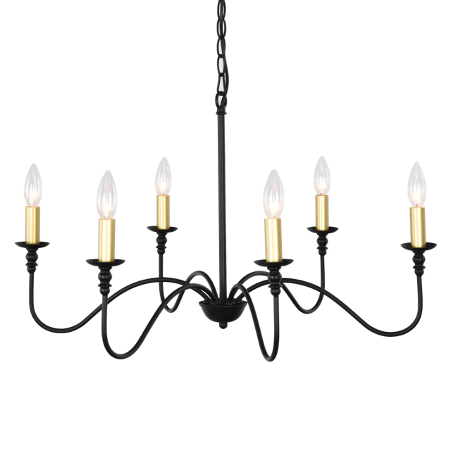 Classic Traditional  6 Light  Candle Style Chandelier for Kitchen Island Dining Table