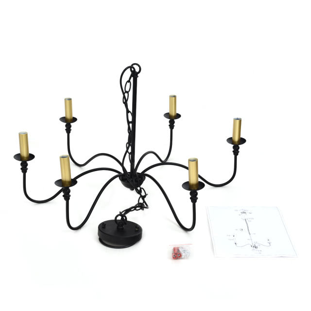 Classic Traditional  6 Light  Candle Style Chandelier for Kitchen Island Dining Table