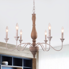Rustic  6 Lights  Candle Style Empire Chandelier for  Living Room Dining Room