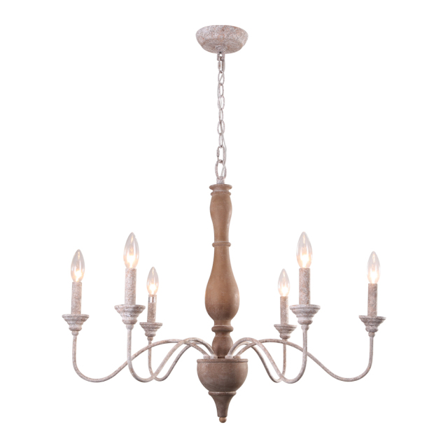 Rustic  6 Lights  Candle Style Empire Chandelier for  Living Room Dining Room