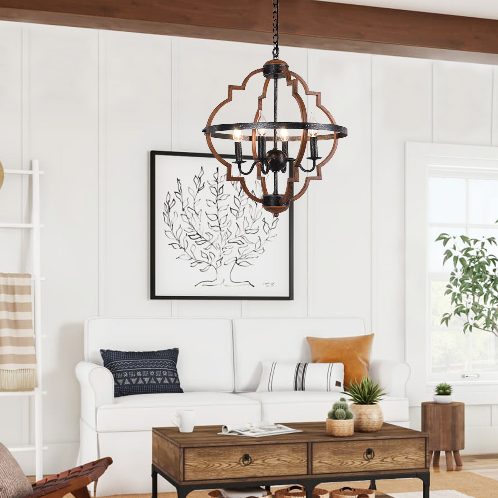 Modern Farmhouse 4/6 Lights Globe Pendant Light For Kitchen Dining Room