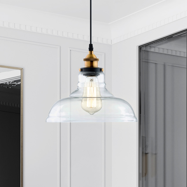 Modern Industrial 1 - Light Single Dome Pendant for Kitchen Island Dining Room