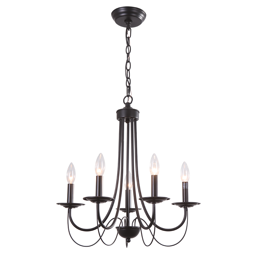 Traditional Rustic 4-Lights Candle Style Chandelier for Dining Room Foyer Kitchen