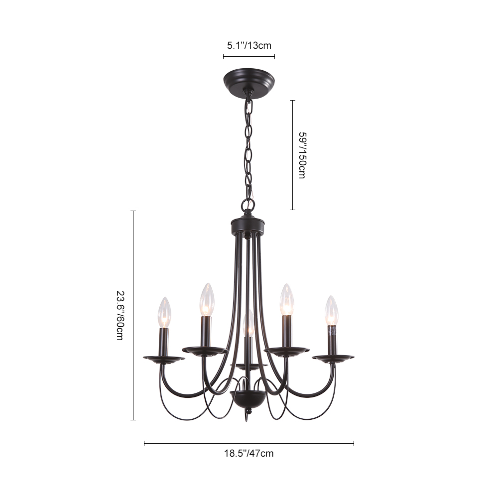 Traditional Rustic 4-Lights Candle Style Chandelier for Dining Room Foyer Kitchen