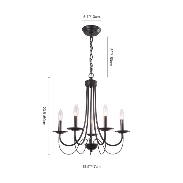 Traditional Rustic  4-Lights Candle Style  Chandelier  for  Entryway  Dining Room