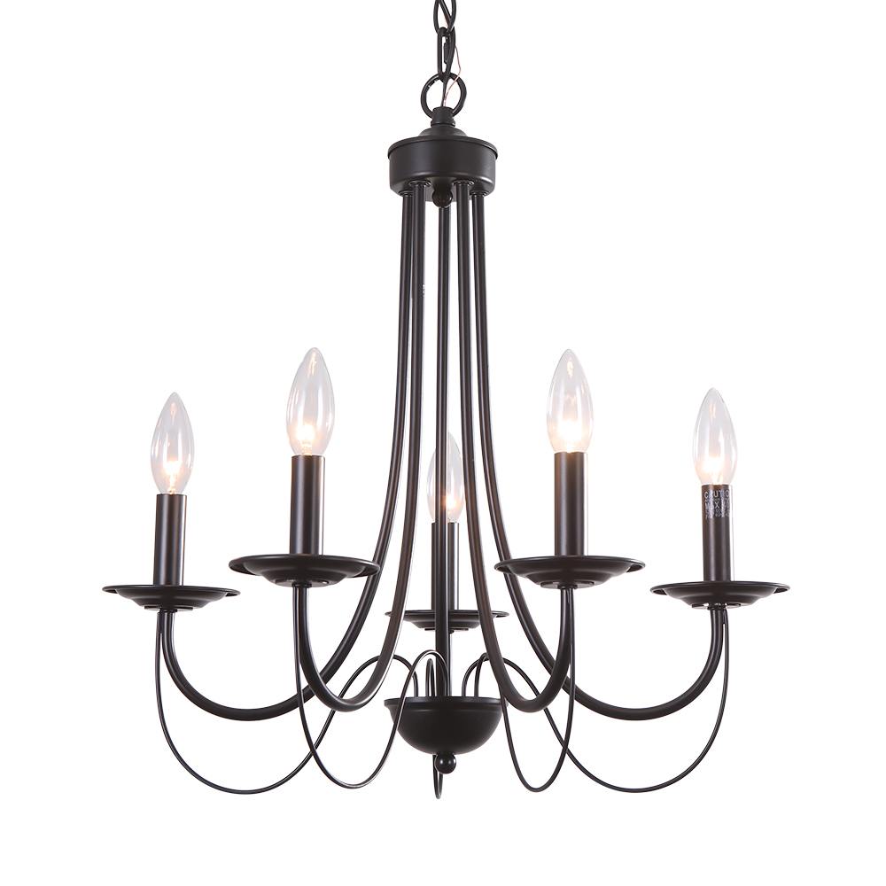Traditional Rustic 4-Lights Candle Style Chandelier for Dining Room Foyer Kitchen