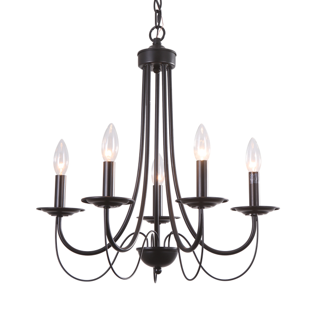 Traditional Rustic  4-Lights Candle Style  Chandelier  for  Entryway  Dining Room