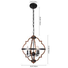 Modern Farmhouse 4/6 Lights Globe Pendant Light For Kitchen Dining Room