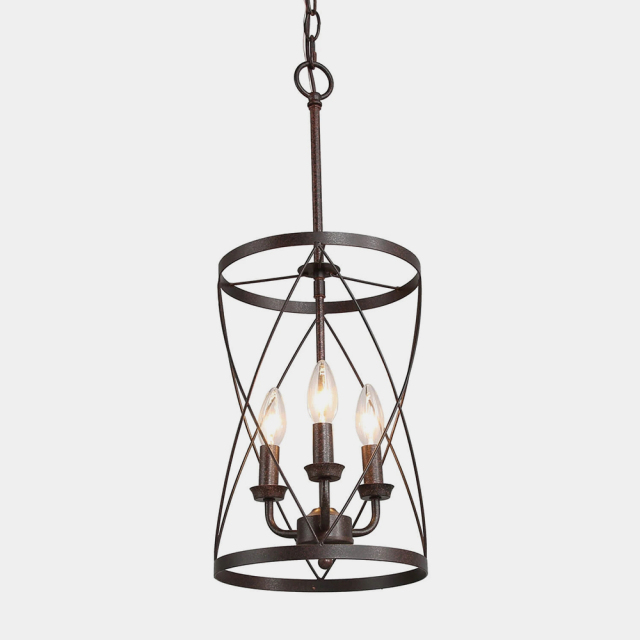 Industrial Rustic 3 Lights Drum Chandelier for Kitchen Dining Room